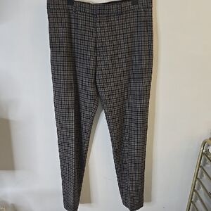 Club Monaco Black and Gray Plaid Dress Pants